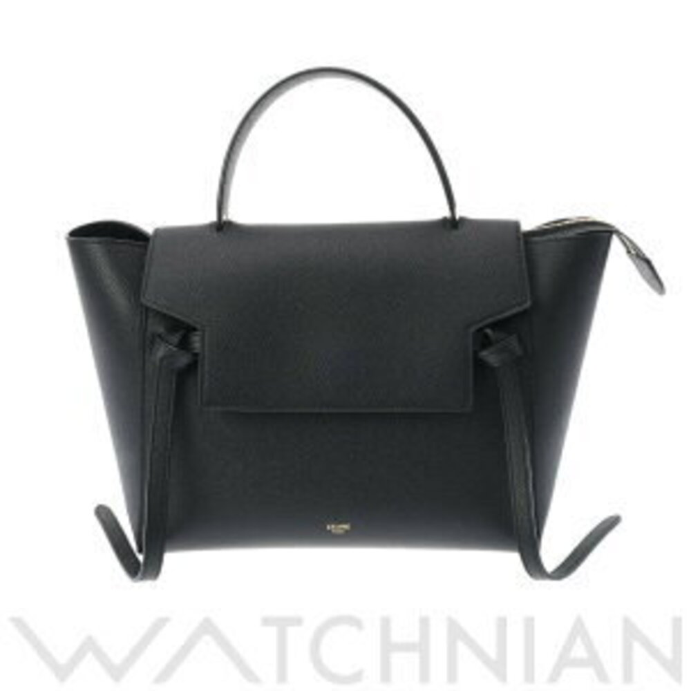 Celine Belt Bag Black Grained Calf Leather Handbag